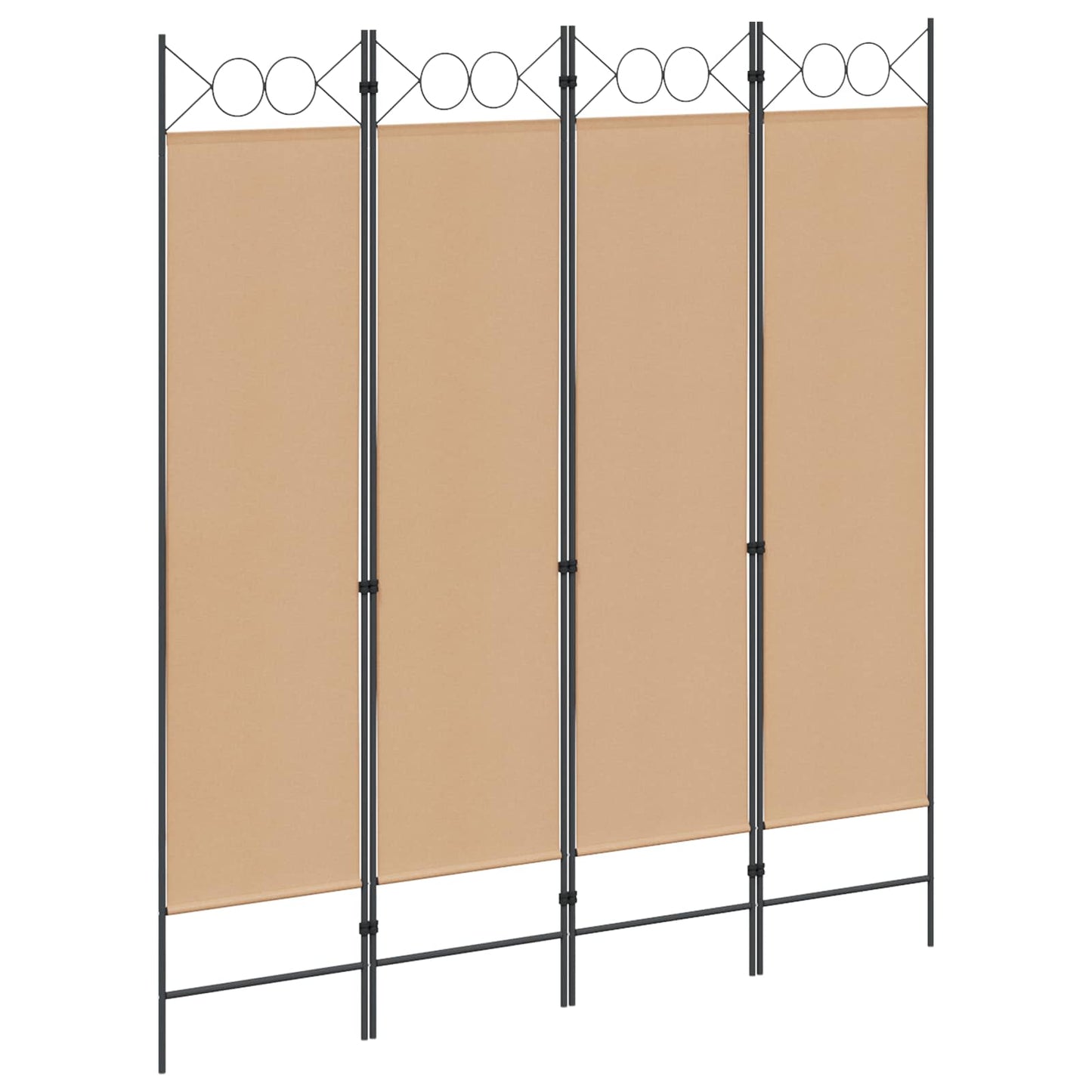 vidaXL 4-Panel Room Divider Beige 160 x 180 cm Fabric