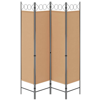 vidaXL 4-Panel Room Divider Beige 160 x 180 cm Fabric
