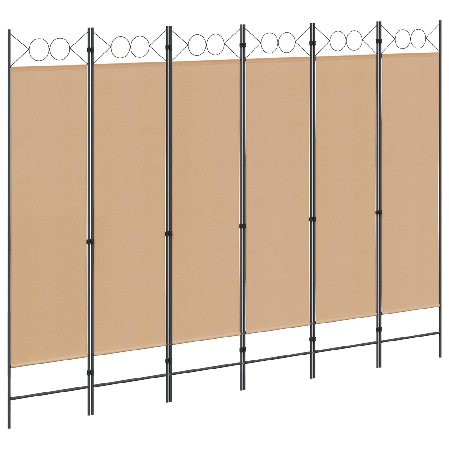 vidaXL 6-Panel Room Divider Beige 240 x 180 cm Fabric