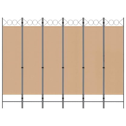 vidaXL 6-Panel Room Divider Beige 240 x 180 cm Fabric