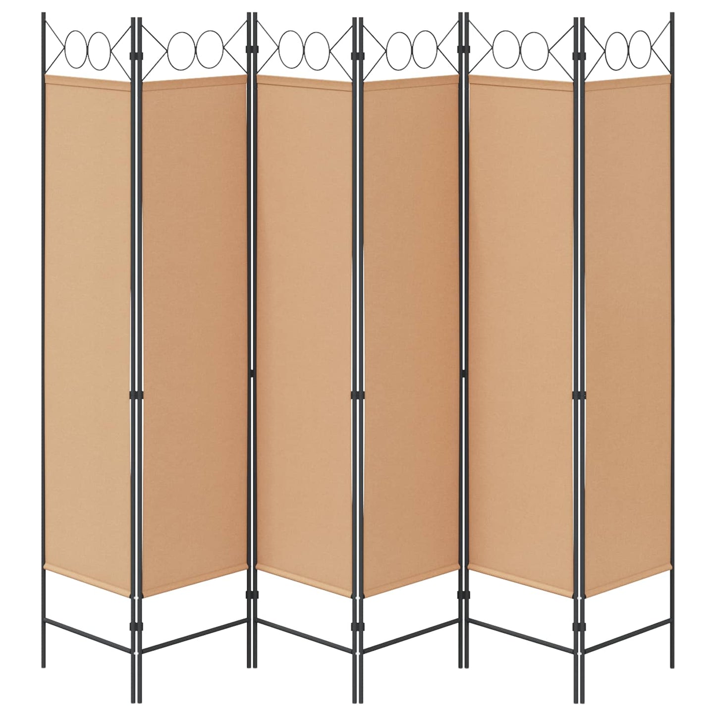 vidaXL 6-Panel Room Divider Beige 240 x 180 cm Fabric