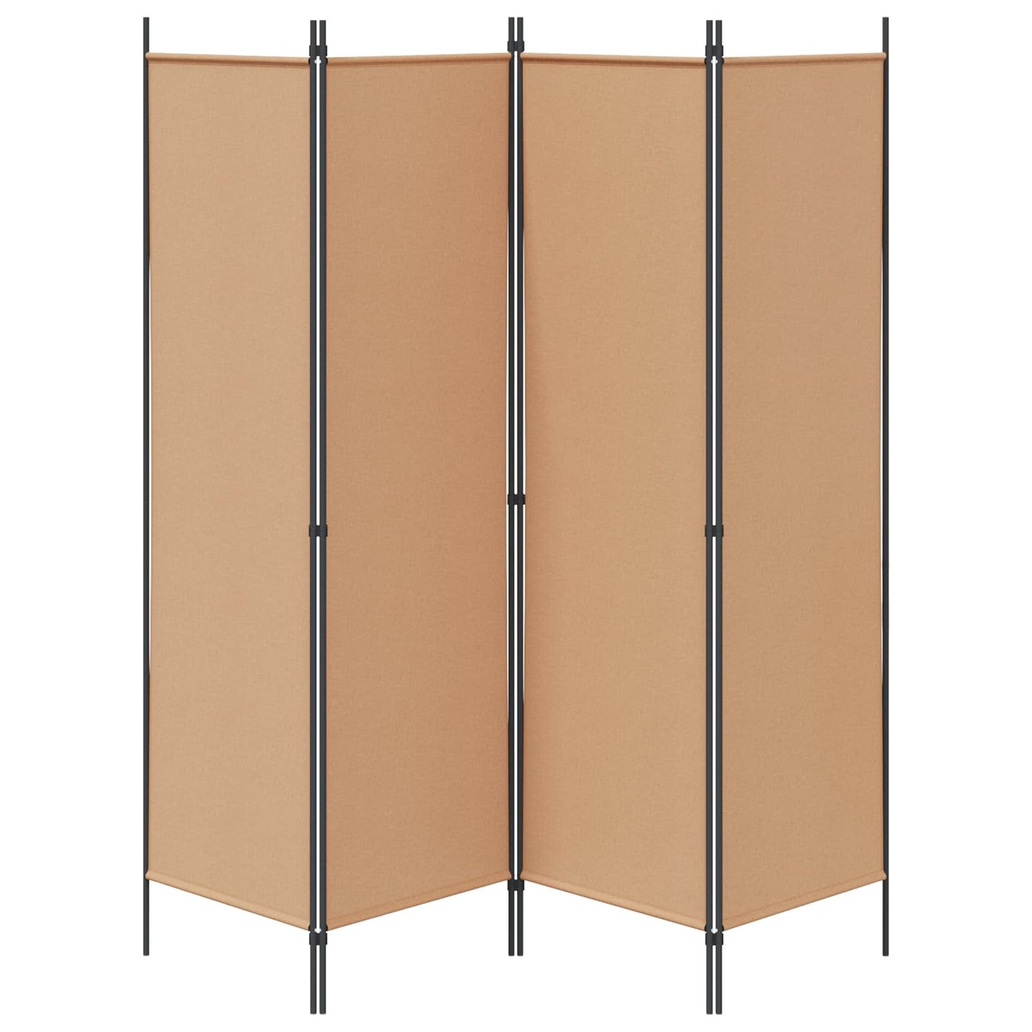 vidaXL 4-Panel Room Divider Beige 200 x 180 cm Fabric
