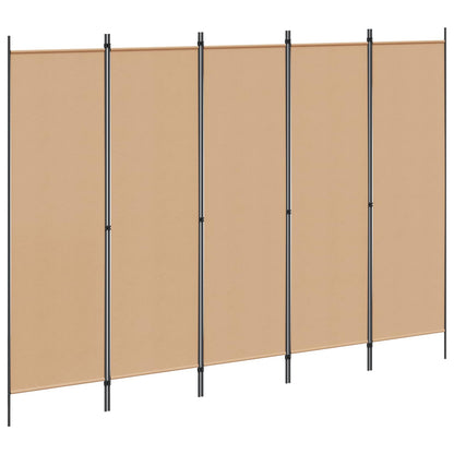 vidaXL 5-Panel Room Divider Beige 250 x 180 cm Fabric
