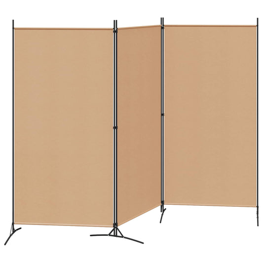 vidaXL 3-Panel Room Divider Beige 260 x 180 cm Fabric