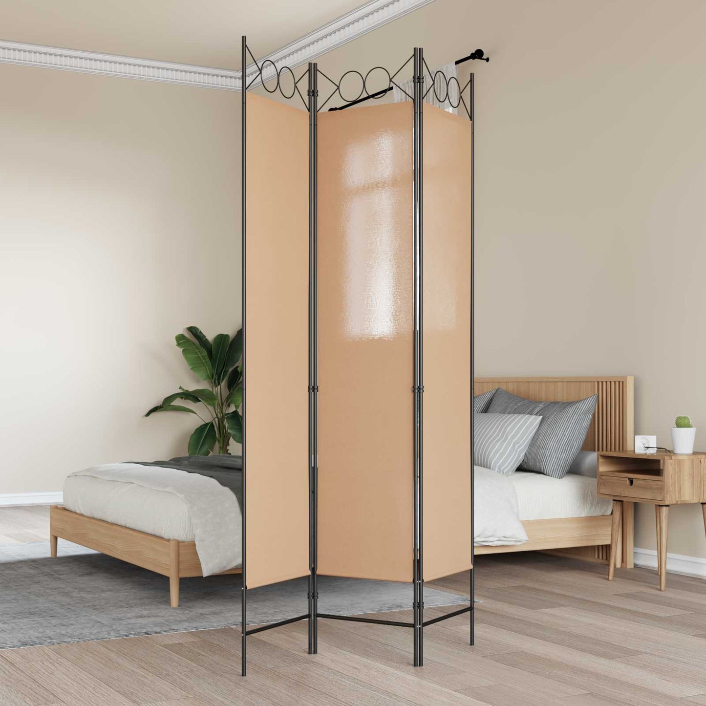 vidaXL Room Divider Beige 120 x 200 cm Fabric