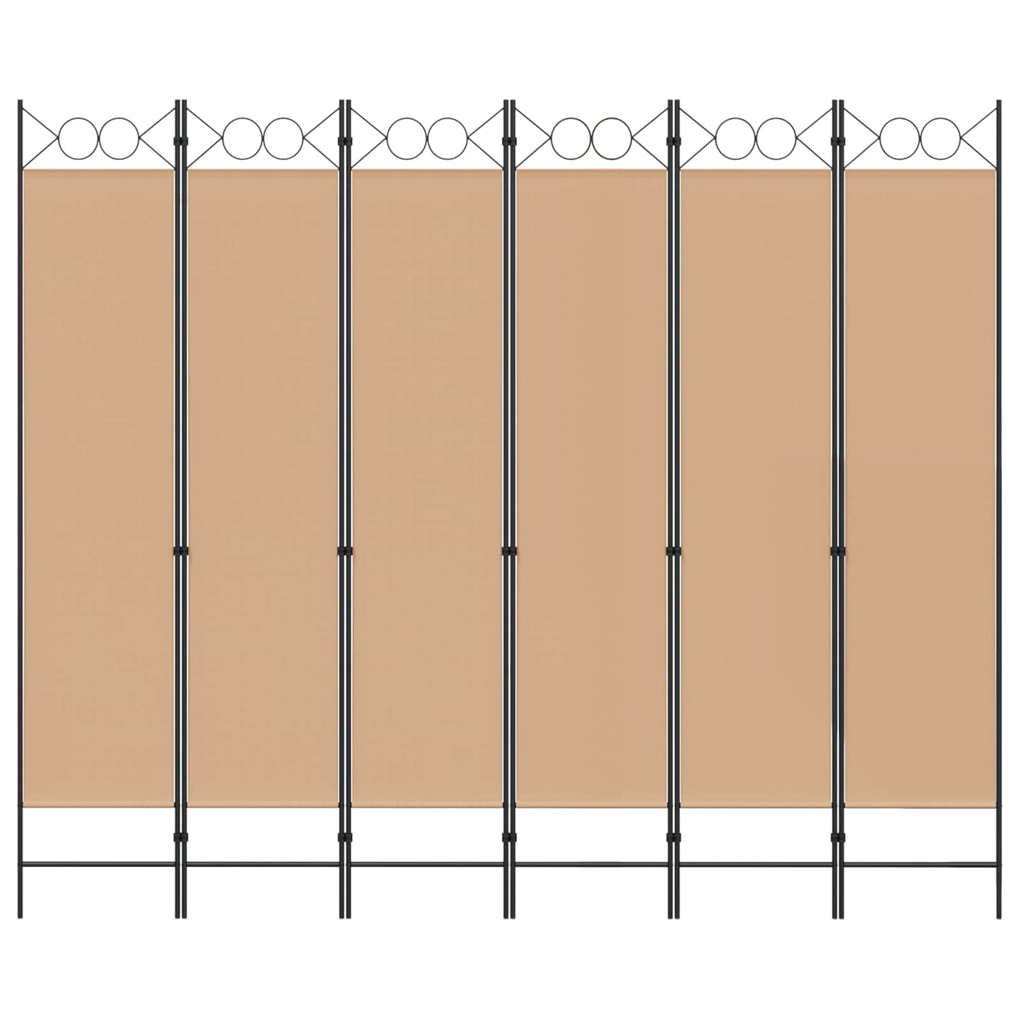 vidaXL 6-Panel Room Divider Beige 240 x 200 cm Fabric