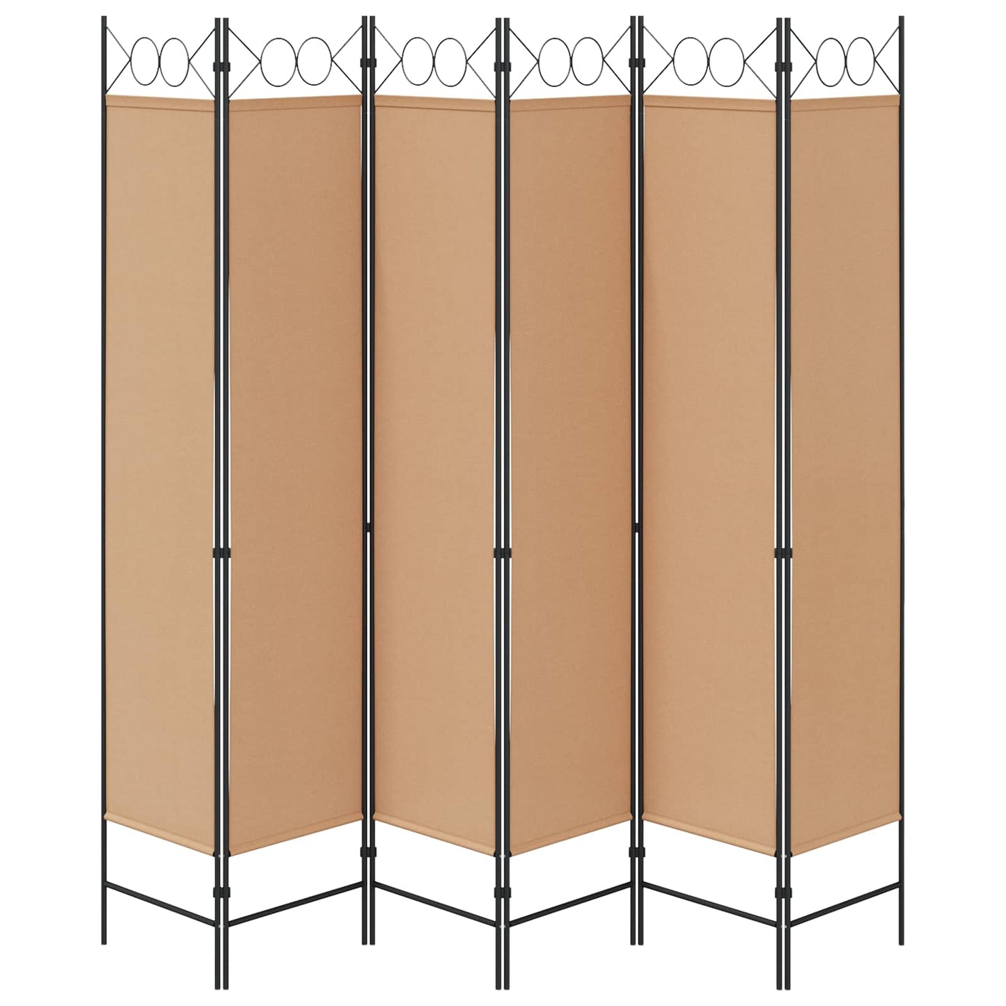 vidaXL 6-Panel Room Divider Beige 240 x 200 cm Fabric