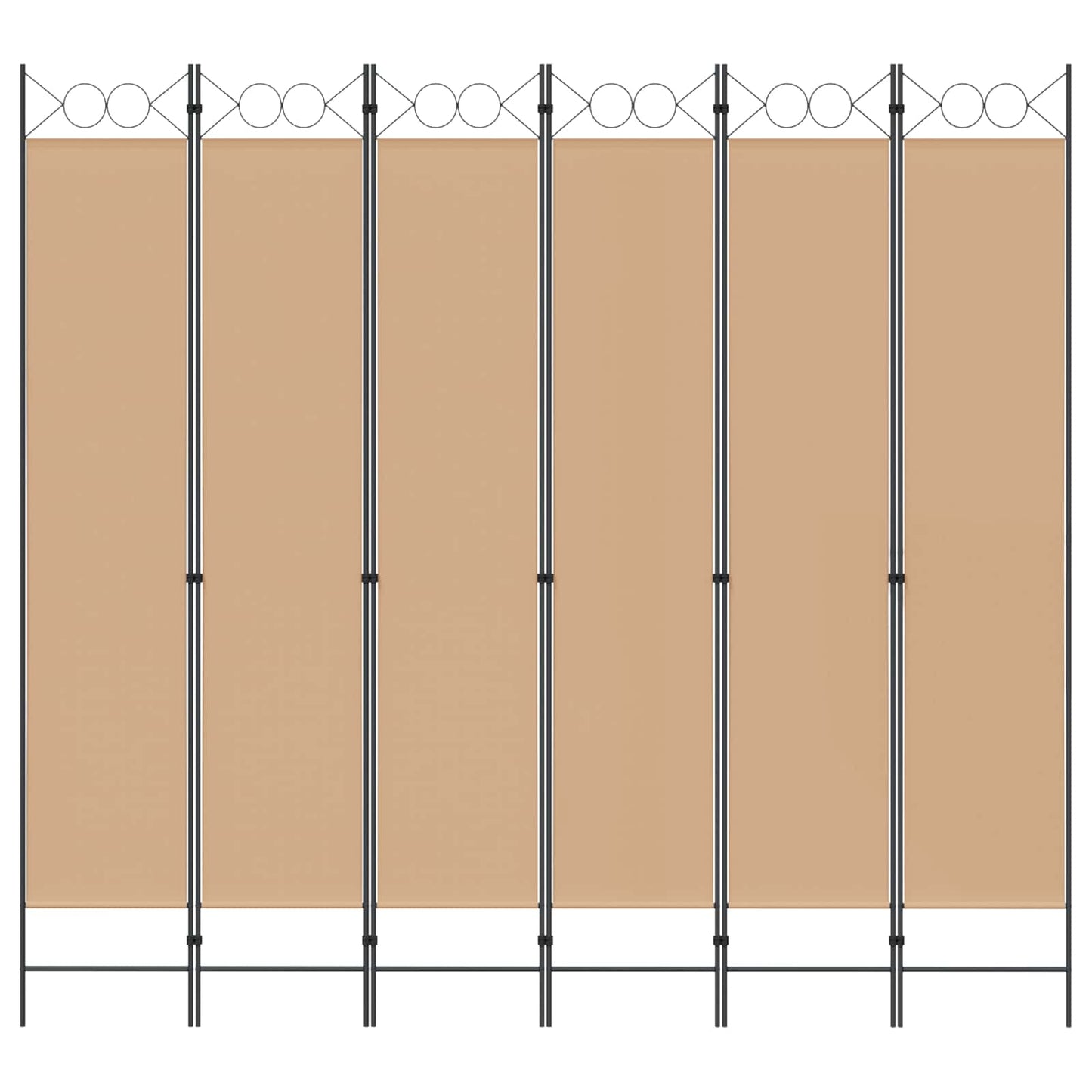 vidaXL 6-Panel Room Divider Beige 240 x 220 cm Fabric