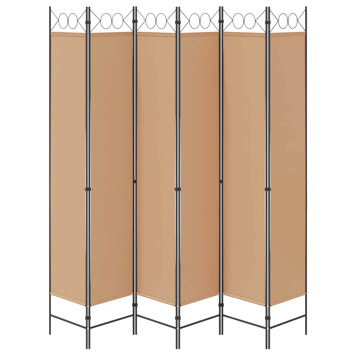 vidaXL 6-Panel Room Divider Beige 240 x 220 cm Fabric