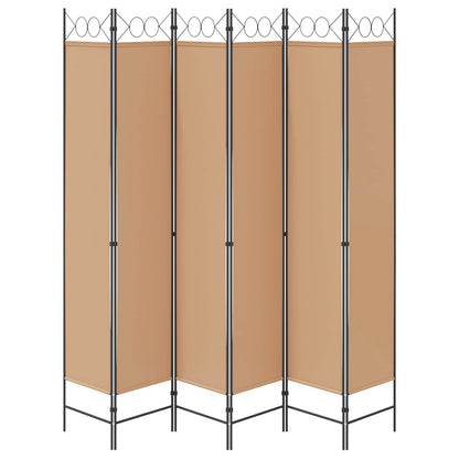 vidaXL 6-Panel Room Divider Beige 240 x 220 cm Fabric