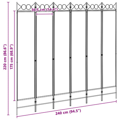 vidaXL 6-Panel Room Divider Beige 240 x 220 cm Fabric