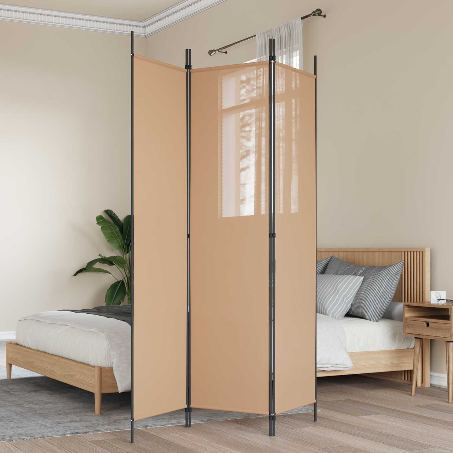 vidaXL Room Divider Beige 150 x 200 cm Fabric