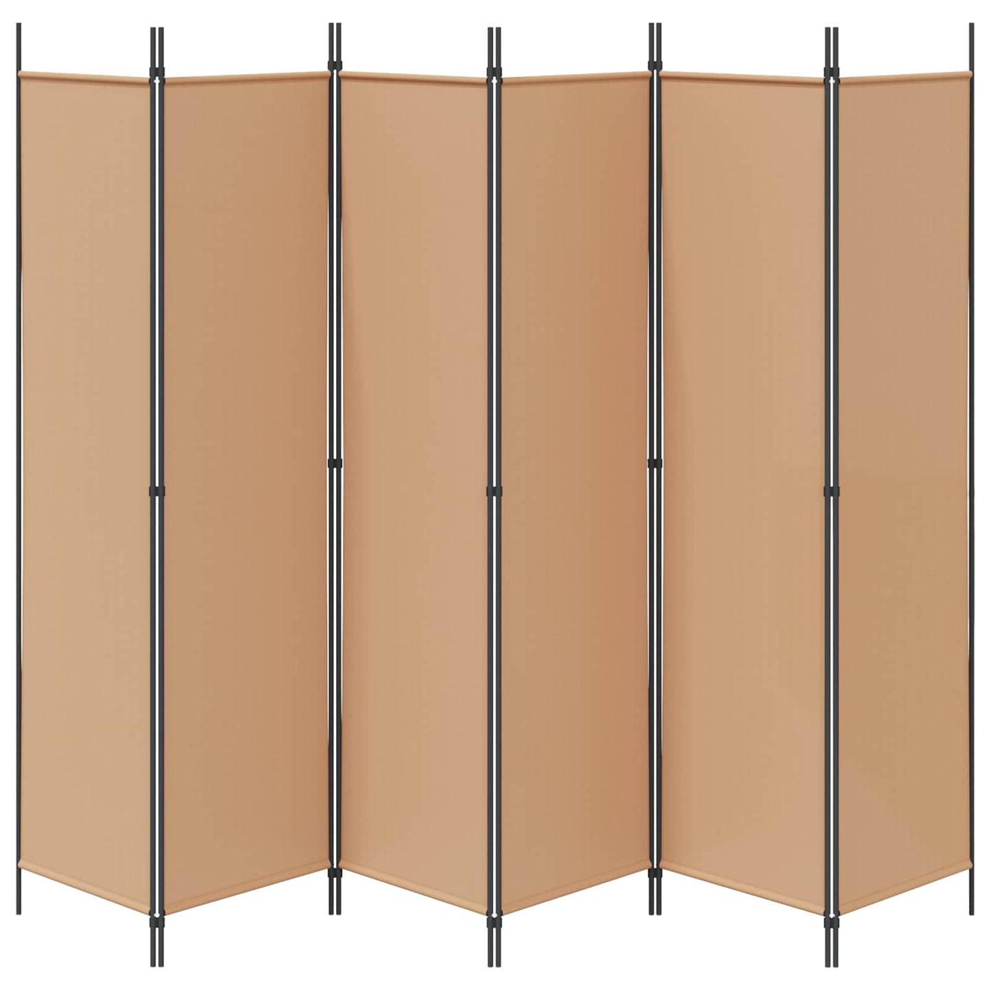 vidaXL 6-Panel Room Divider Beige 300 x 200 cm Fabric