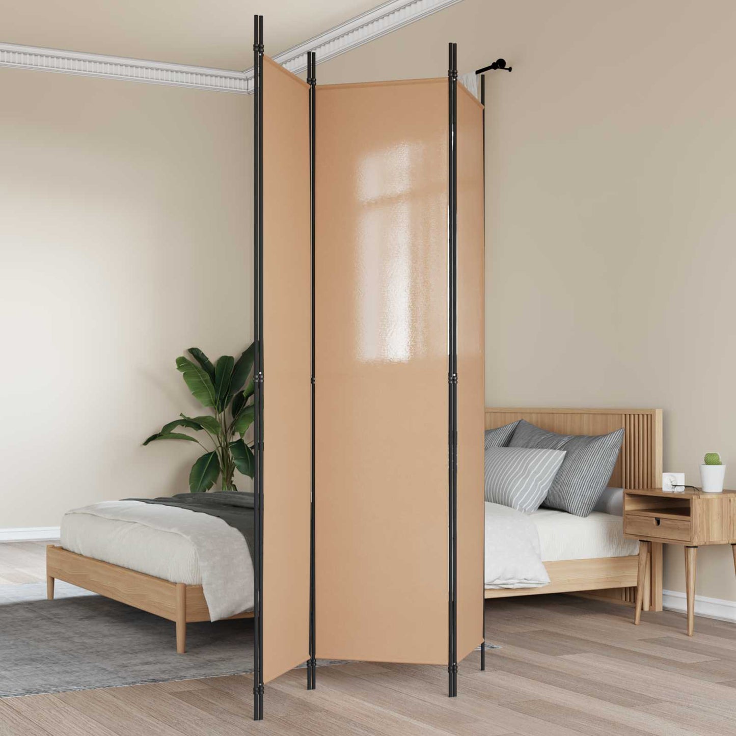 vidaXL Room Divider Beige 150 x 220 cm Fabric