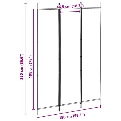 vidaXL Room Divider Beige 150 x 220 cm Fabric
