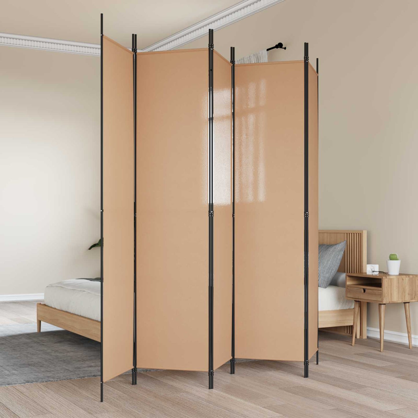 vidaXL Room Divider Beige 250 x 220 cm Fabric