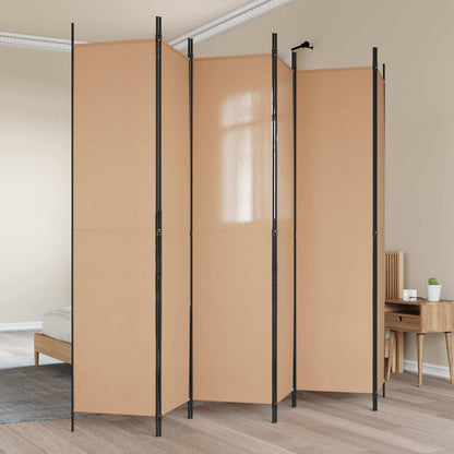 vidaXL 6-Panel Room Divider Beige 300 x 220 cm Fabric