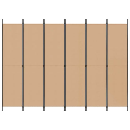 vidaXL 6-Panel Room Divider Beige 300 x 220 cm Fabric