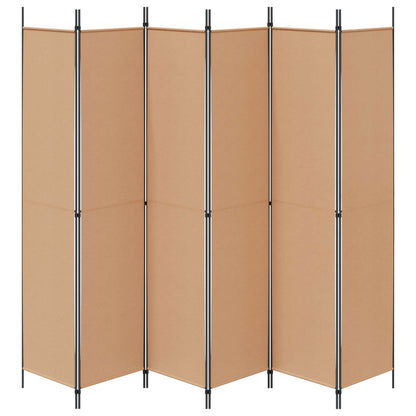 vidaXL 6-Panel Room Divider Beige 300 x 220 cm Fabric