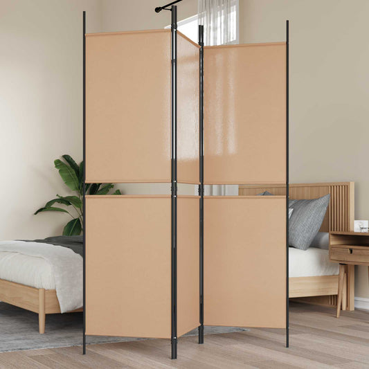 vidaXL 3-Panel Room Divider Beige 150 x 180 cm Fabric