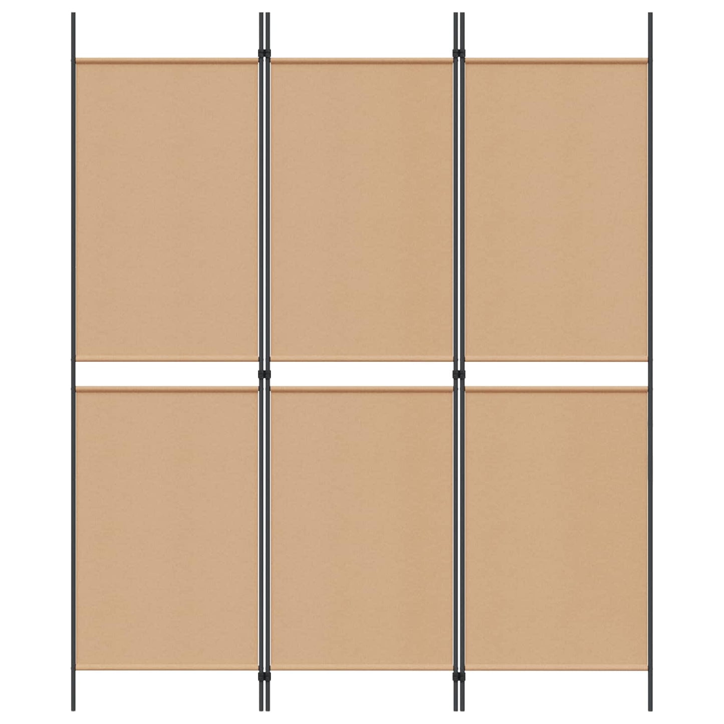 vidaXL 3-Panel Room Divider Beige 150 x 180 cm Fabric