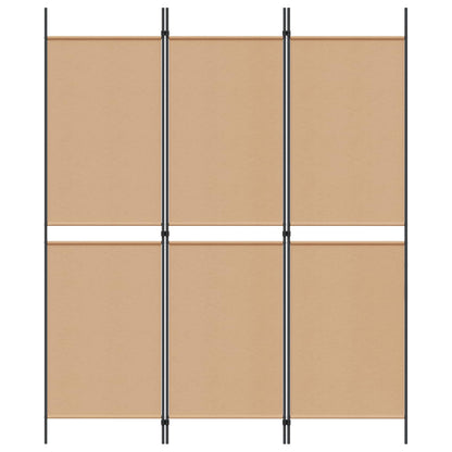 vidaXL 3-Panel Room Divider Beige 150 x 180 cm Fabric