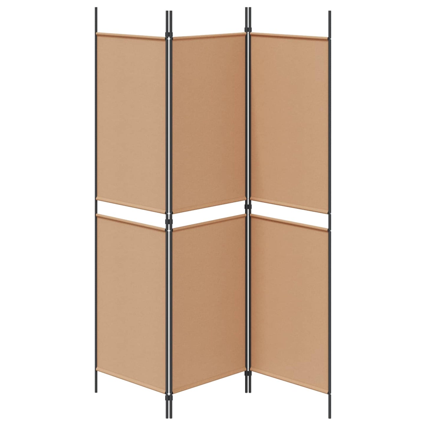 vidaXL 3-Panel Room Divider Beige 150 x 180 cm Fabric