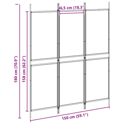 vidaXL 3-Panel Room Divider Beige 150 x 180 cm Fabric