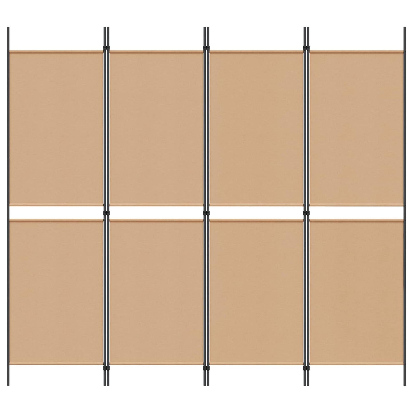 vidaXL 4-Panel Room Divider Beige 200 x 180 cm Fabric