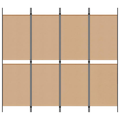 vidaXL 4-Panel Room Divider Beige 200 x 180 cm Fabric