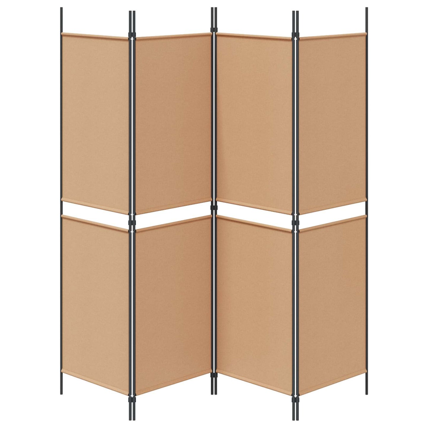 vidaXL 4-Panel Room Divider Beige 200 x 180 cm Fabric