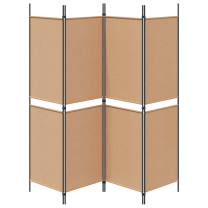 vidaXL 4-Panel Room Divider Beige 200 x 180 cm Fabric