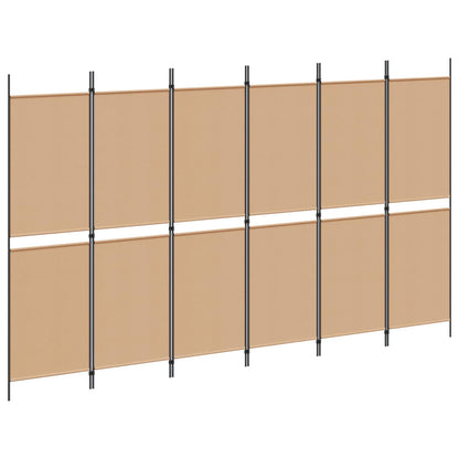 vidaXL 6-Panel Room Divider Beige 300 x 180 cm Fabric