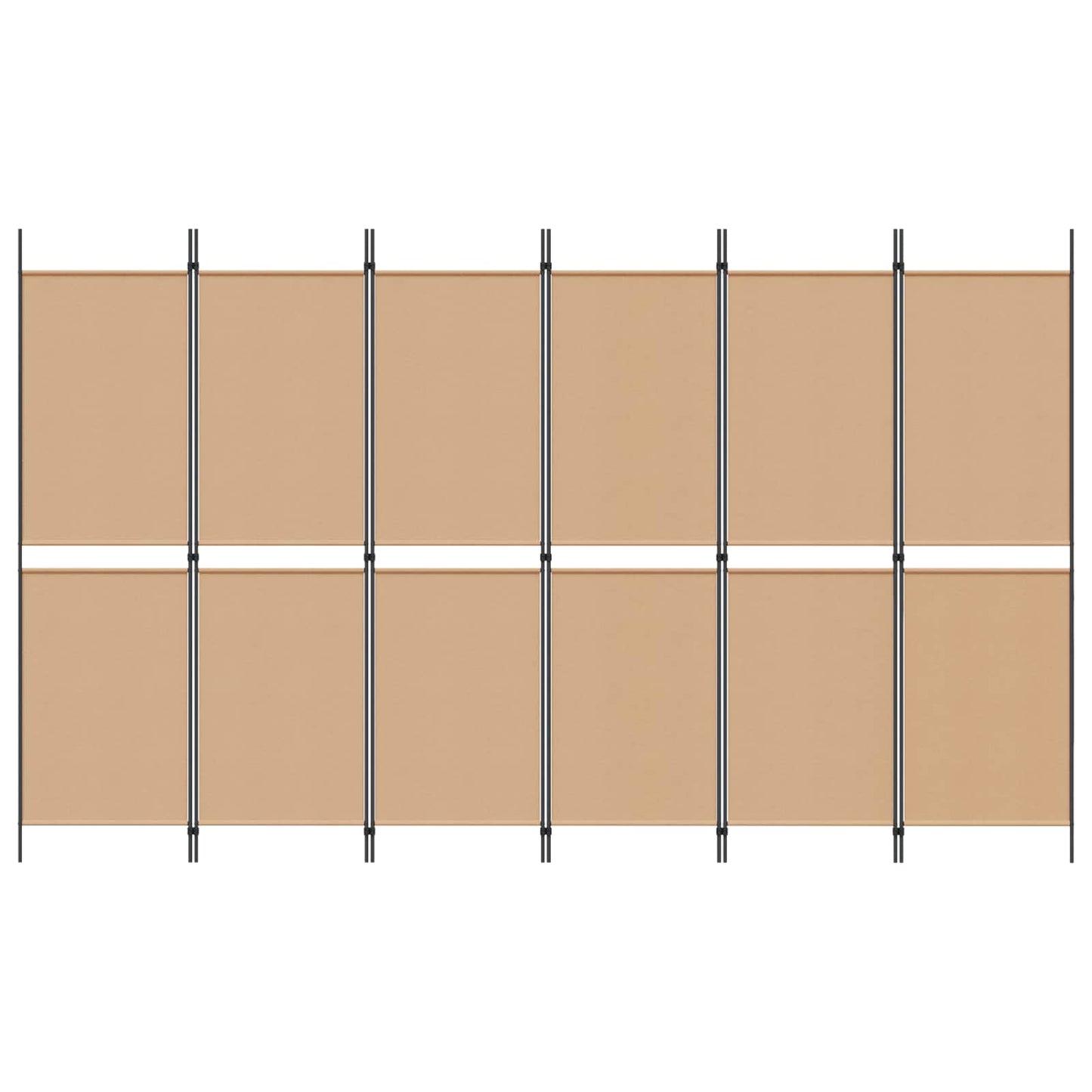 vidaXL 6-Panel Room Divider Beige 300 x 180 cm Fabric