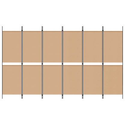 vidaXL 6-Panel Room Divider Beige 300 x 180 cm Fabric