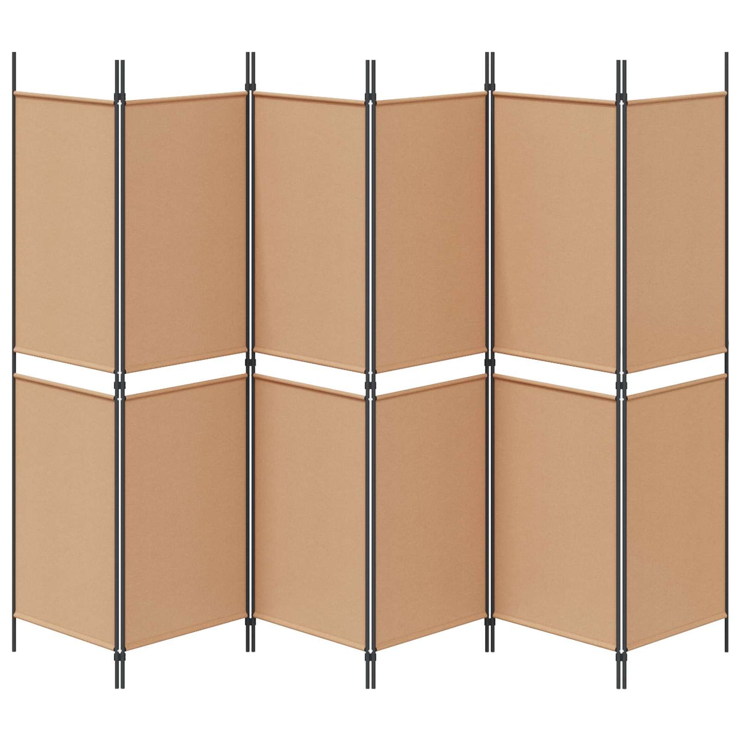 vidaXL 6-Panel Room Divider Beige 300 x 180 cm Fabric