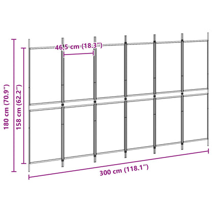 vidaXL 6-Panel Room Divider Beige 300 x 180 cm Fabric