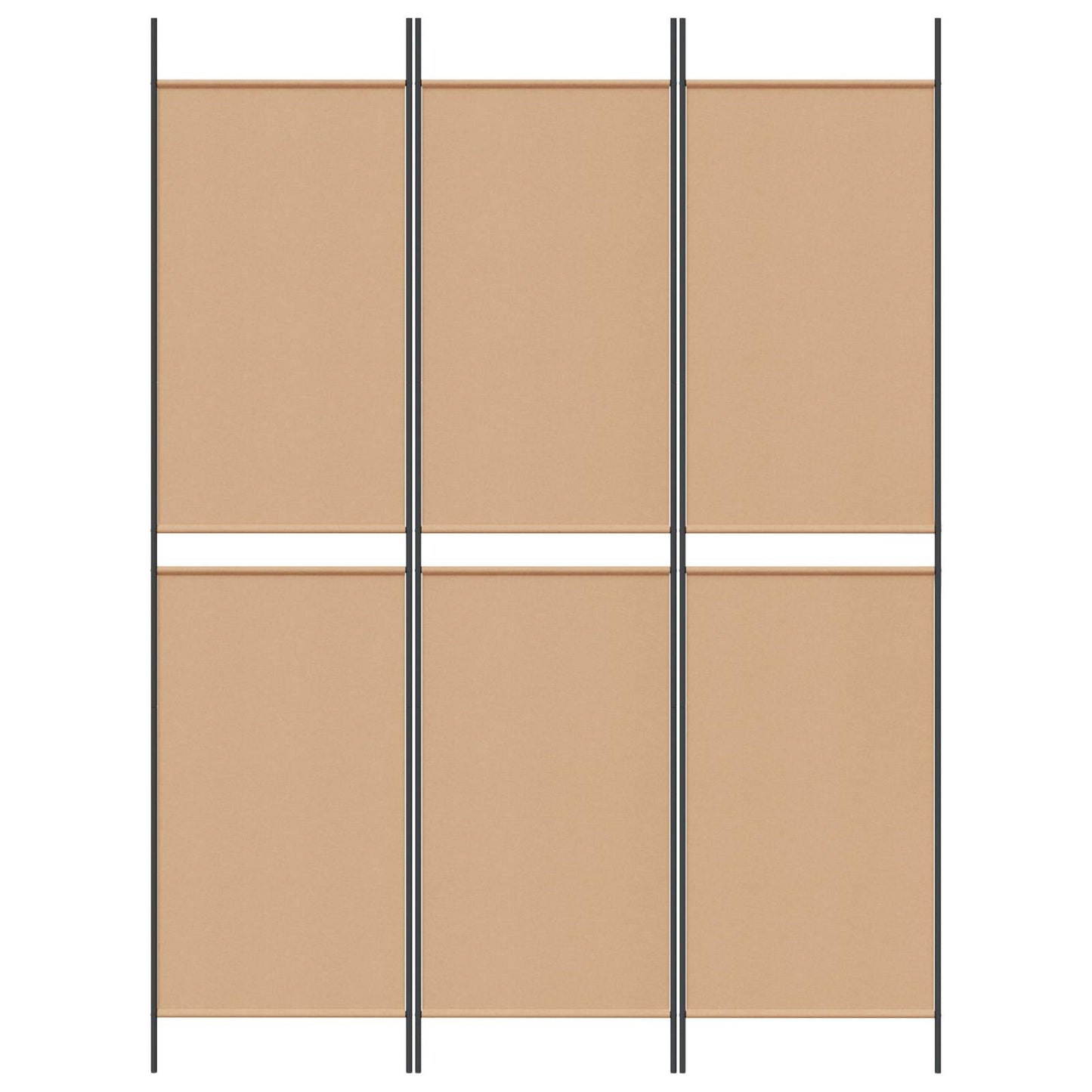 vidaXL 3-Panel Room Divider Beige 150 x 200 cm Fabric