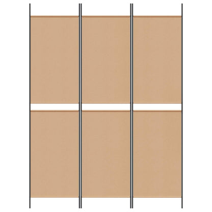 vidaXL 3-Panel Room Divider Beige 150 x 200 cm Fabric