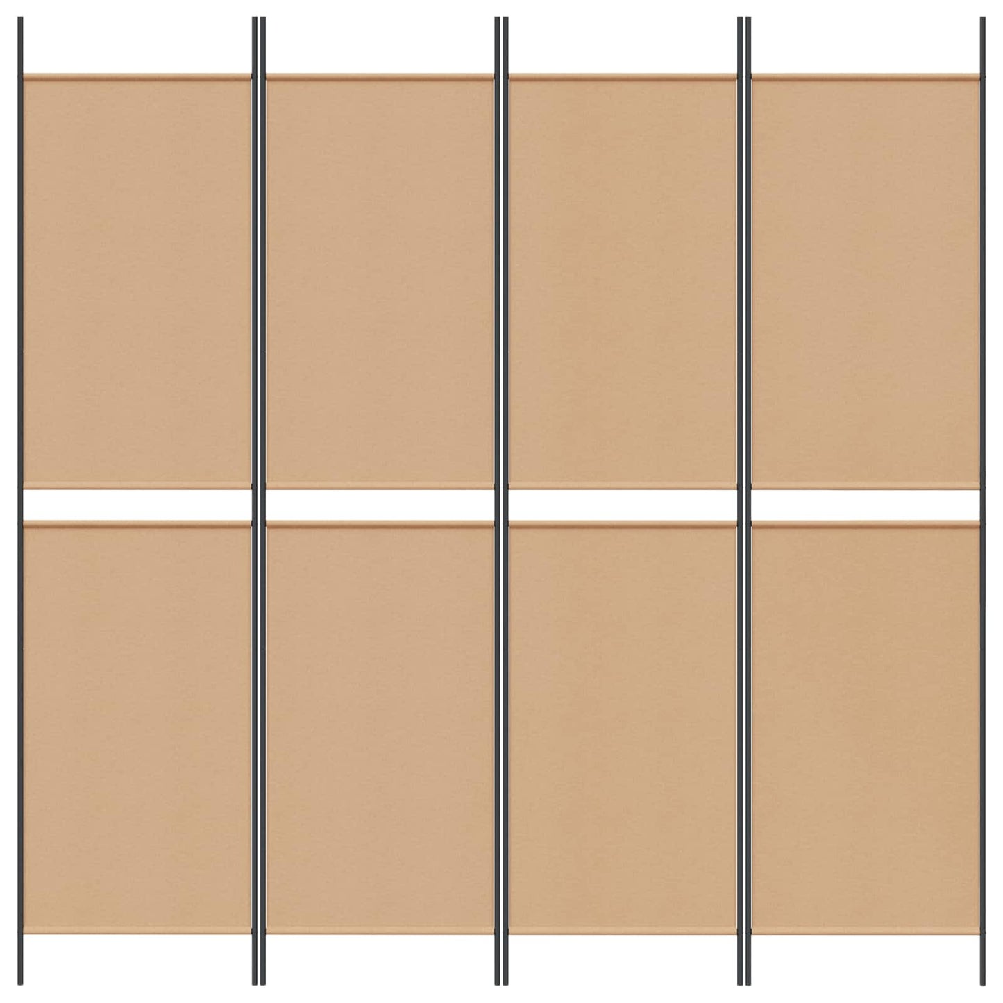 vidaXL 4-Panel Room Divider Beige 200 x 200 cm Fabric