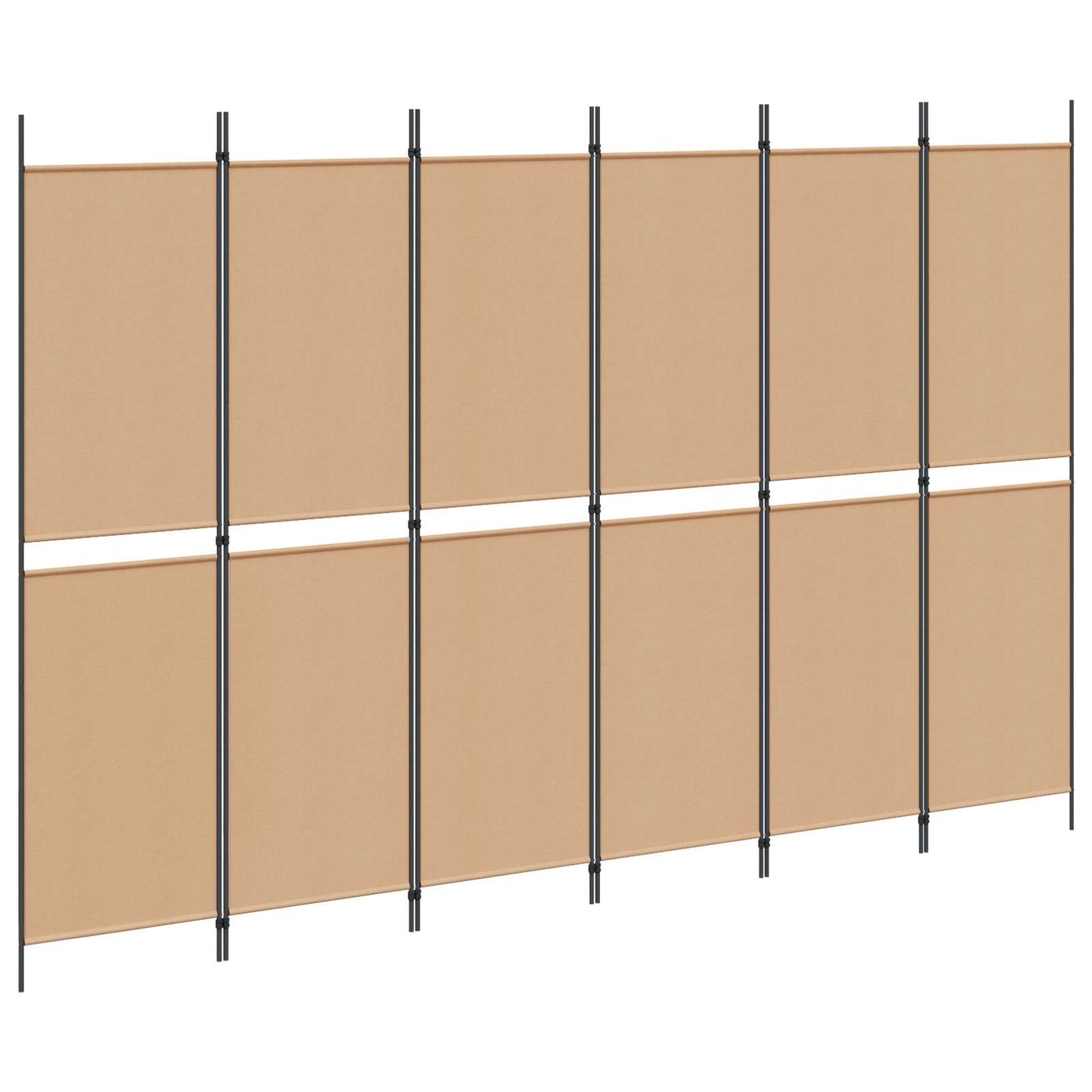 vidaXL 6-Panel Room Divider Beige 300 x 200 cm Fabric