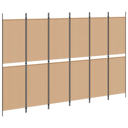vidaXL 6-Panel Room Divider Beige 300 x 200 cm Fabric