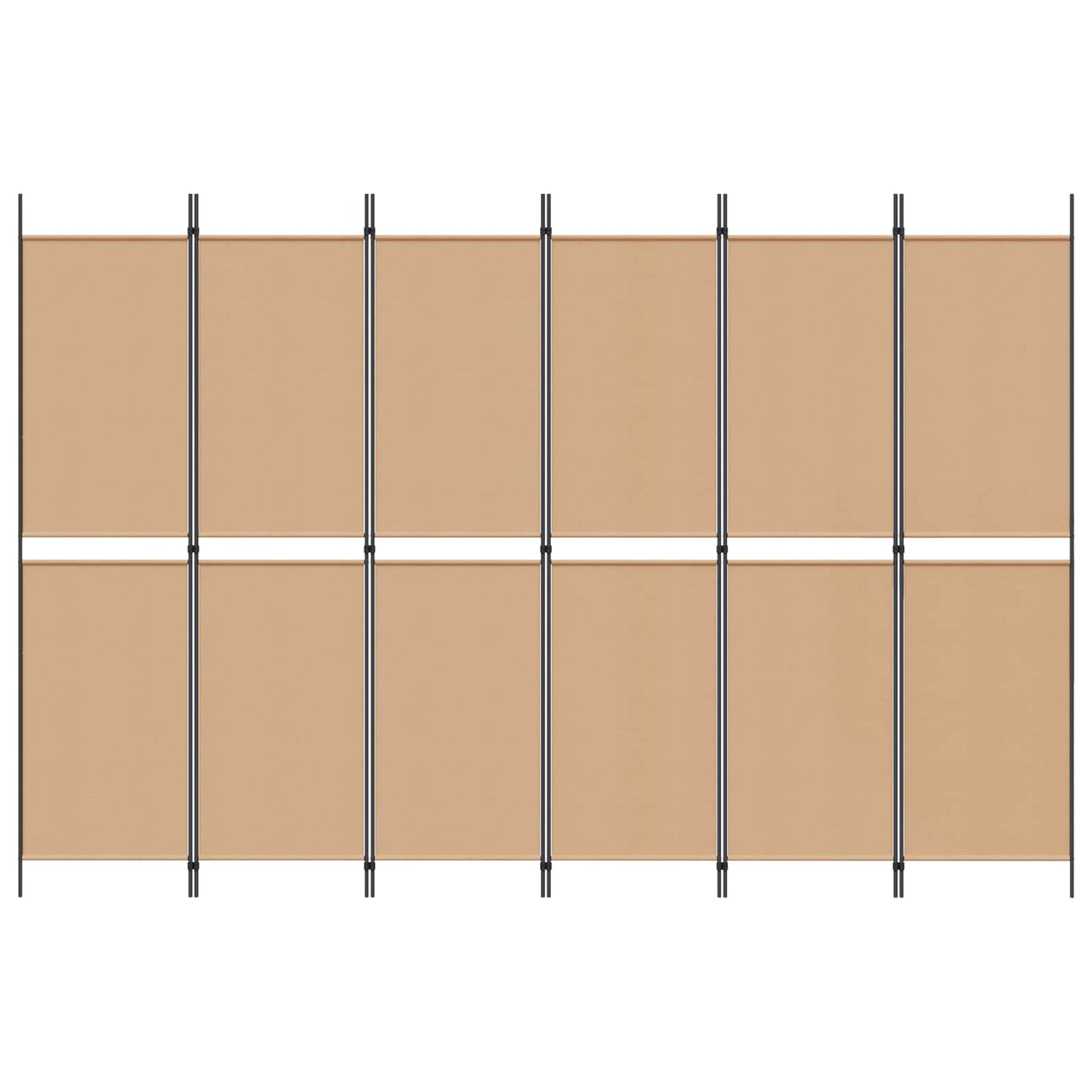 vidaXL 6-Panel Room Divider Beige 300 x 200 cm Fabric