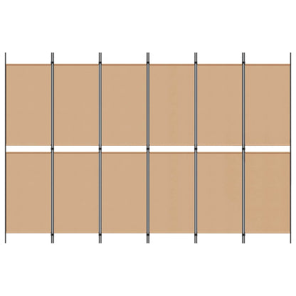 vidaXL 6-Panel Room Divider Beige 300 x 200 cm Fabric