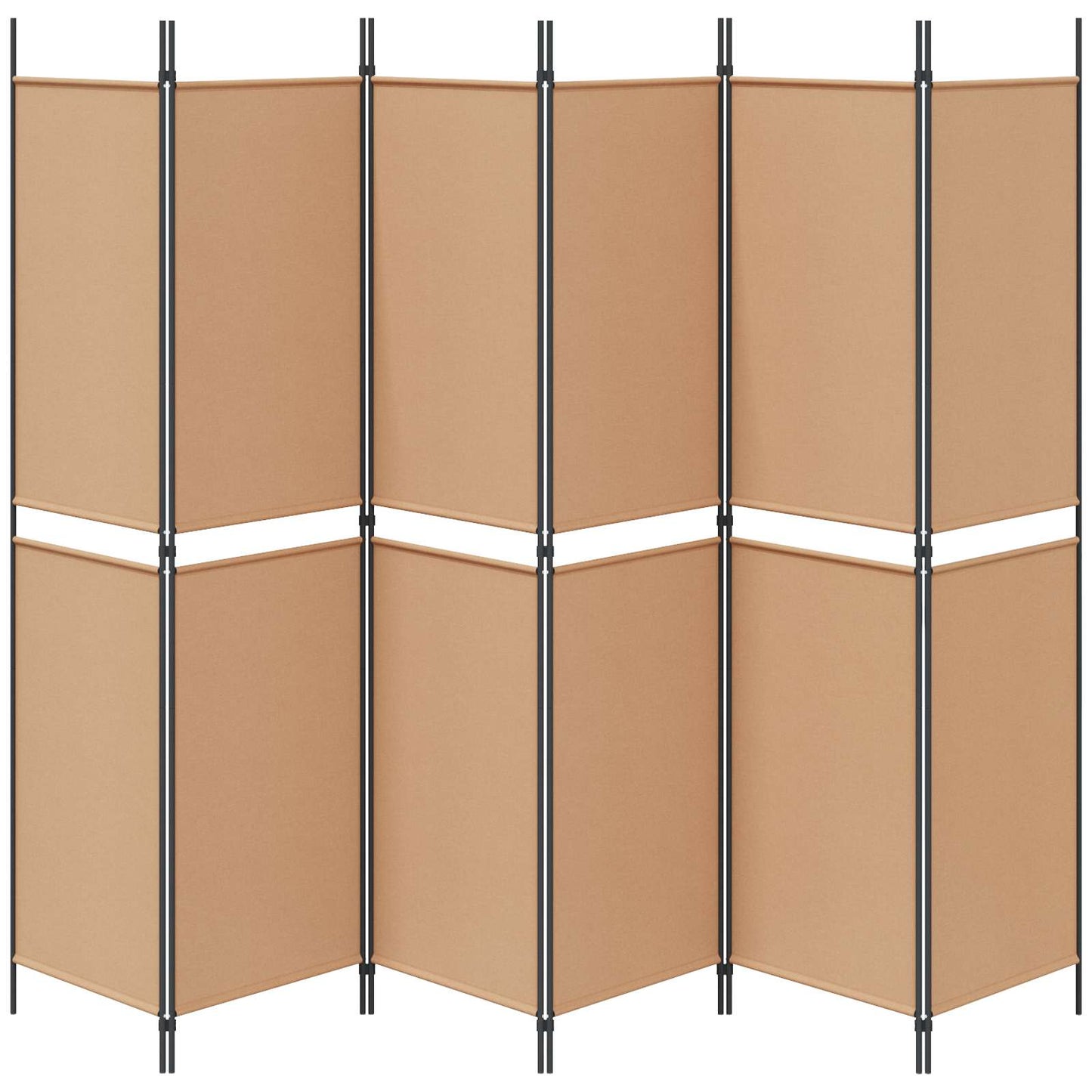 vidaXL 6-Panel Room Divider Beige 300 x 200 cm Fabric