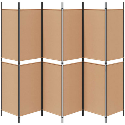 vidaXL 6-Panel Room Divider Beige 300 x 200 cm Fabric