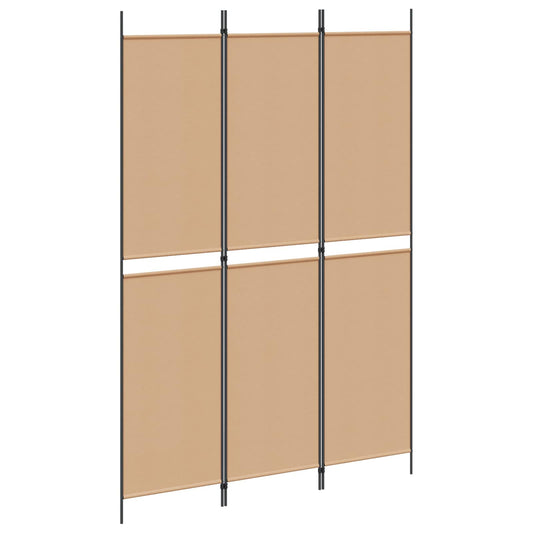 vidaXL 3-Panel Room Divider Beige 150 x 220 cm Fabric