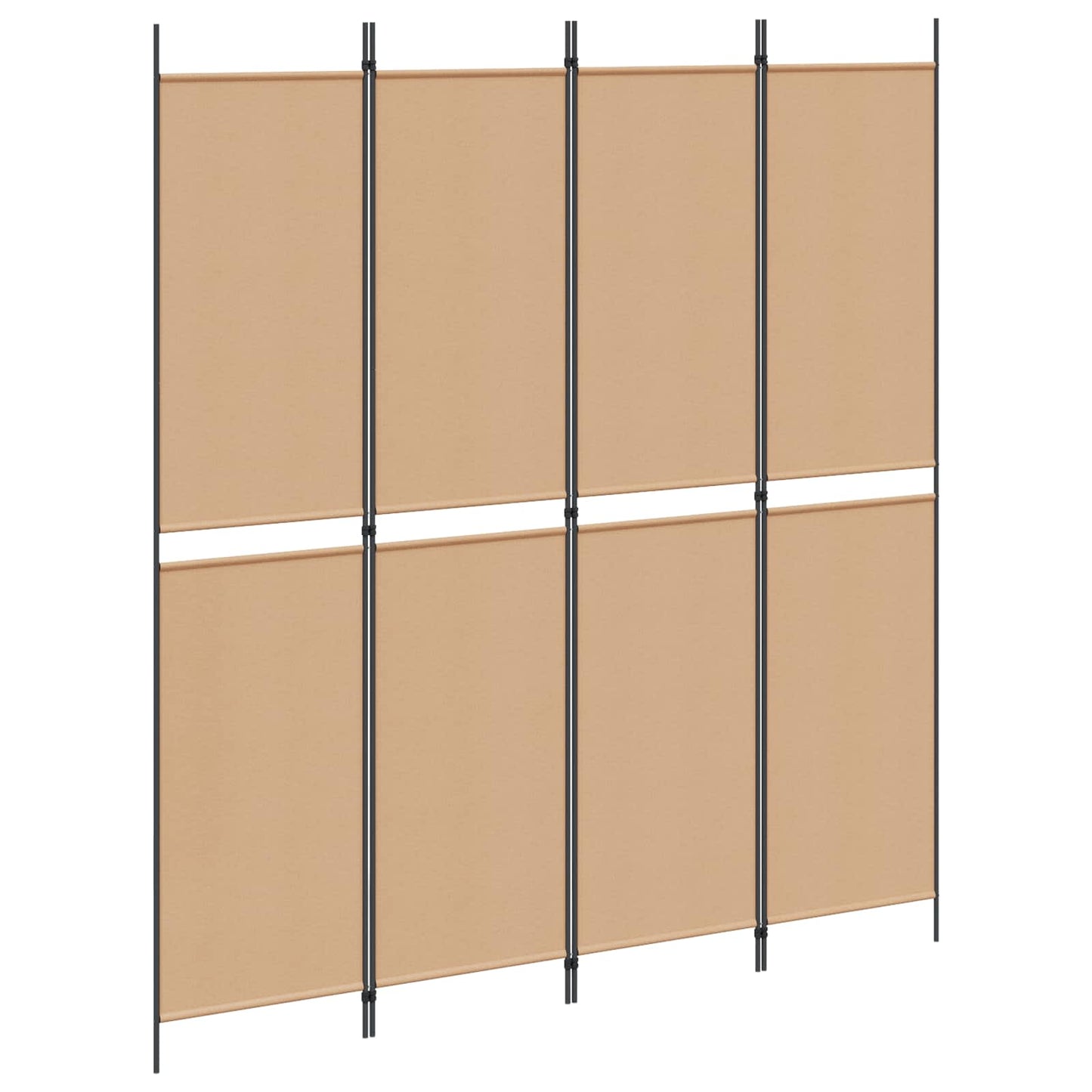 vidaXL 4-Panel Room Divider Beige 200 x 220 cm Fabric