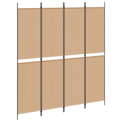 vidaXL 4-Panel Room Divider Beige 200 x 220 cm Fabric