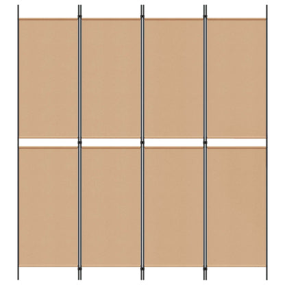 vidaXL 4-Panel Room Divider Beige 200 x 220 cm Fabric